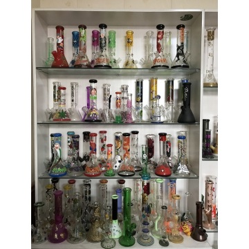 Glass Beaker Base Bongs with Lovely Dog Decal