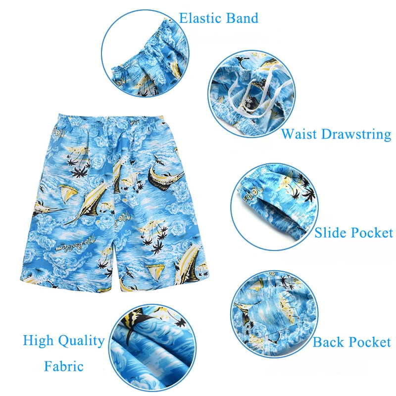 Wholesale Custom Mens Casual Polyester Fashion Surf Swim Trunks/Swimwear/Board Shorts/Beach Pants