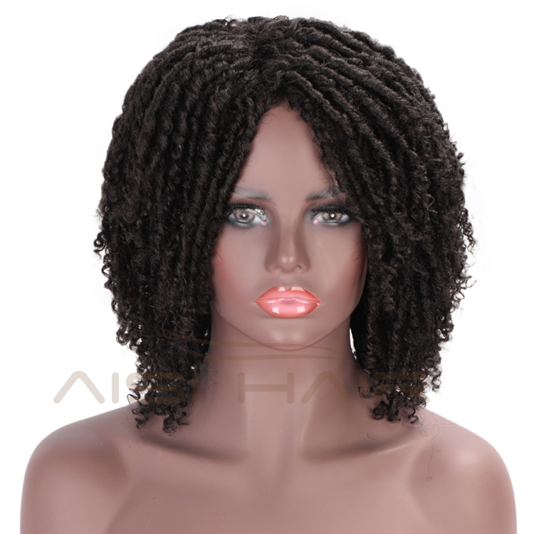 Aisi Hair Synthetic Wigs For Black Women Crochet Braids Twist Faux Locs Braids Hairstyle Long Afro Black Hair for Women