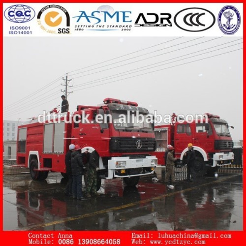 RHD North Benz beiben truck 4*4 water foam fire truck 300hp water tanker 7000L Foam Tanker 2000L fire truck