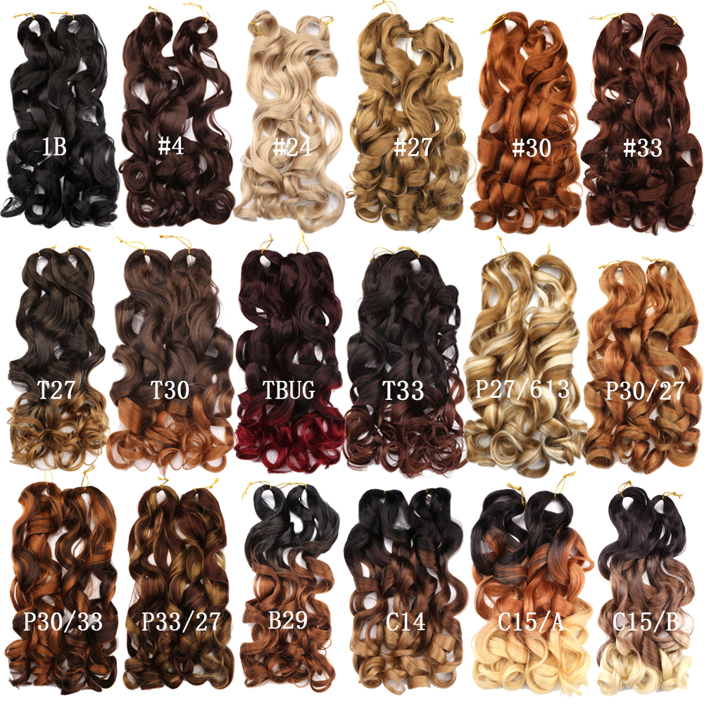 22 Inch Loose Wave Crochet Hair Wavy Synthetic Braids Hair Extensions PreStretched Braiding Hair For Black Women Spral Curl