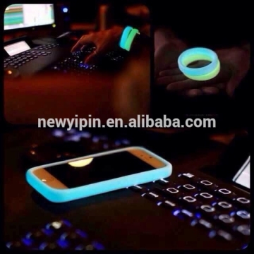 Glow in the dark silicone bands phone cover ,camera lens cover,Silicone Bracelet Cell Phone case Rubber Hair Band