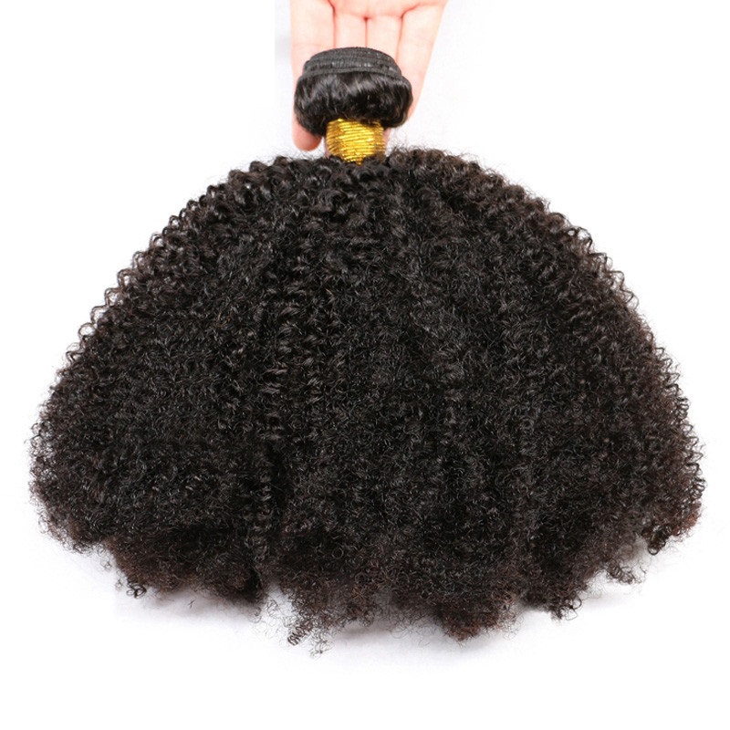 Afro Kinky Curly Hair 3 Bundles Brazilian Curly Hair 100% Remy Human Hair Bundles Extensions 8 16inch Natural Double Weft Weave