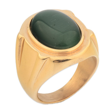 New Designs Big Green Cats Eye Stone Finger Ring