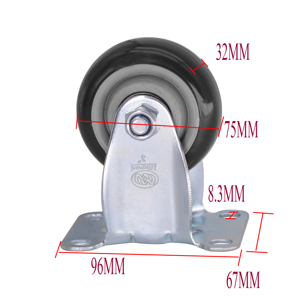 3 Inch Fixed Pvc Caster