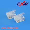 Conector telefónico 6P6C transparente