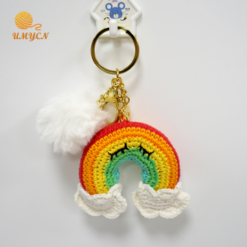 Handmade Crochet Rainbow Key Chain