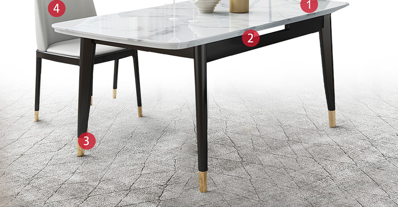 modern dining table Nordic dining table retractable rock slab rectangular dining table