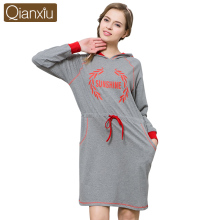 Qianxiu Pajamas Factory Ladies Cotton Long nightshirt