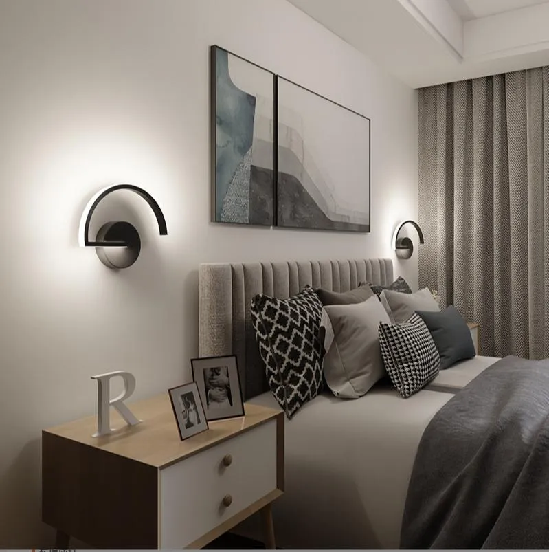 Sleek Modern Black LED Wall Lamp for Indoor and Outdoor Use