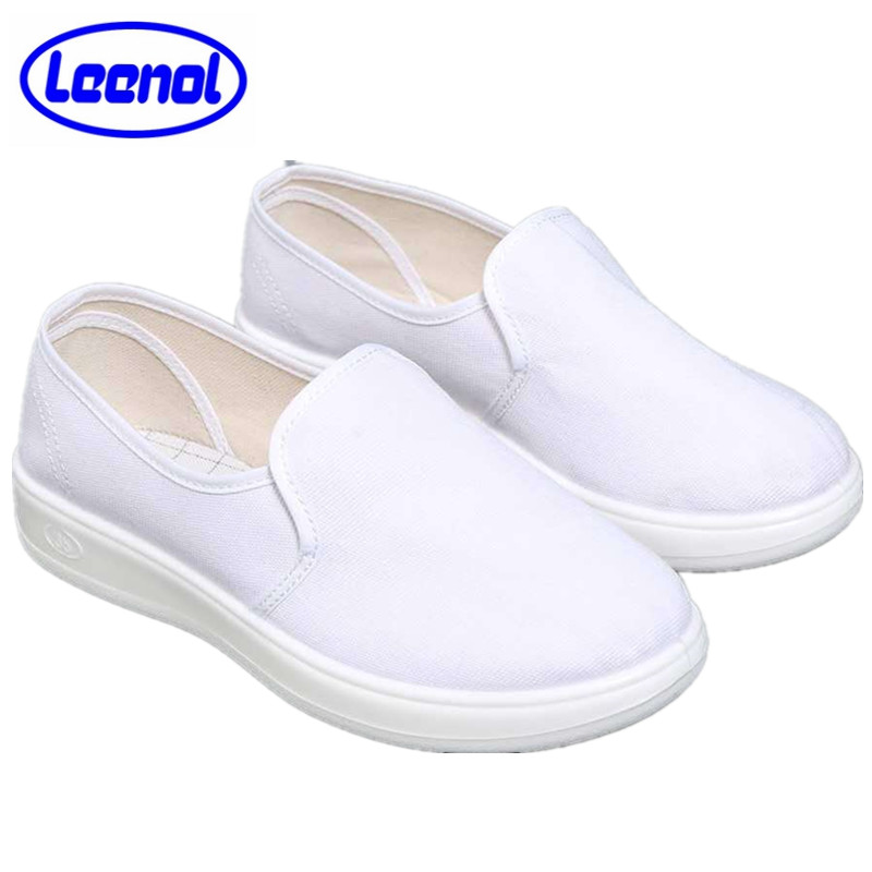 LN-1577104 ESD Canvas Shoes Antistatic White PVC Slipper Shoes