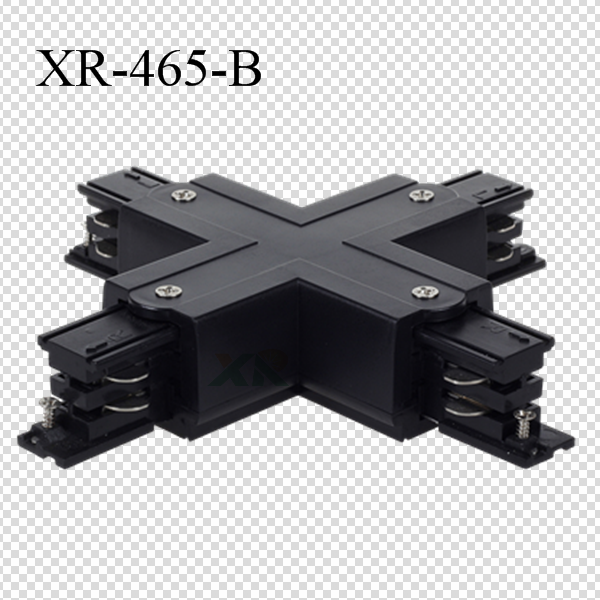 3 phase Track cross Connector in Black