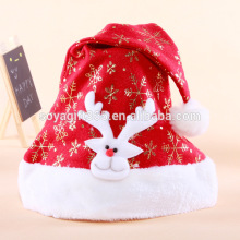 Short Plush Christmas Hat Caps With Cute Doll Santa Claus Father Xmas Cotton Cap Christmas Decoration