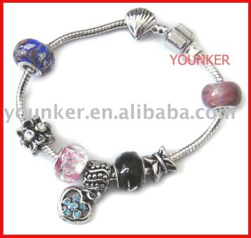 DIY murano glass beads and metal beads bracelet