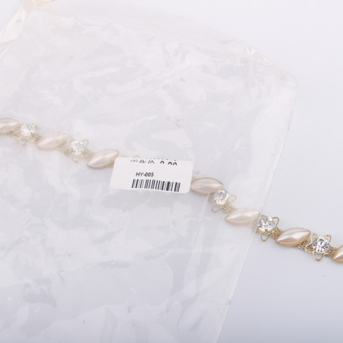 Glass Crystal Thin Bridal Pearl Rhinestone Metal Chain Trims Border, Jewelry Cup Chain Roll Rhinestone Trimming