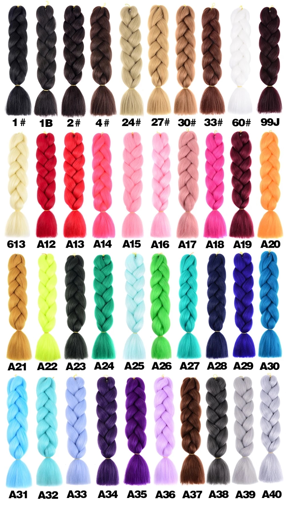 Hot sell 24inch 41inch 82inch Synthetic crochet jumbo hair braid jumbo braiding hair