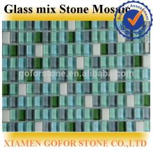 decorating glass mix stone mosaic tile, mosaic