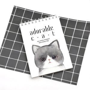 Adorable cat A5 vertical spiral coil notebook