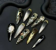 **Black Gold Gemstone Moon**