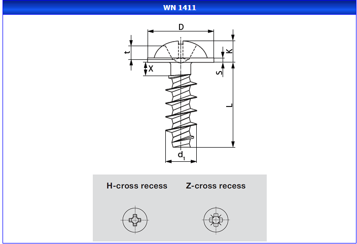 WN1411 Thread Forming Screw for Plastics