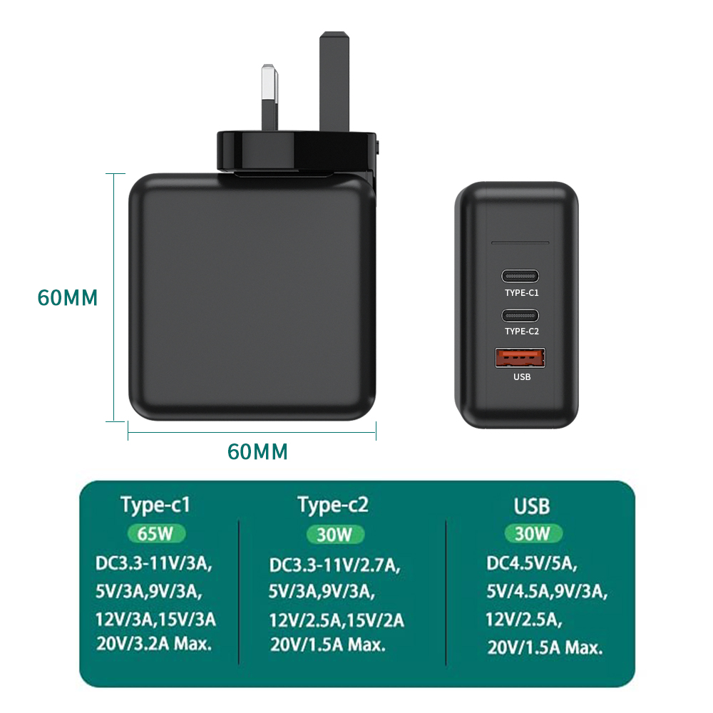 65W PD charger Gan adapter