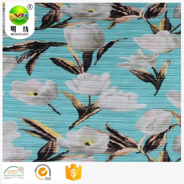 Wholesale custom print pleated polyester crepe fabric