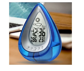Water Drop Powered Temperature Table Alarm Clock