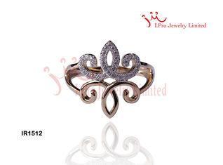 High Polished Flower Shaped Micro Pave White Zircon Yellow