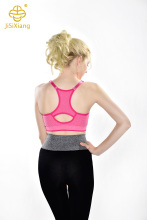 Pink thin shoulder strap sports bra fitness beauty back