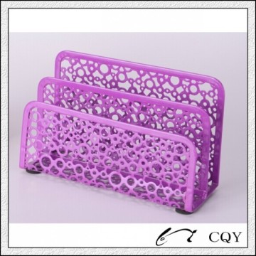 Metal mesh letter holder with engraving