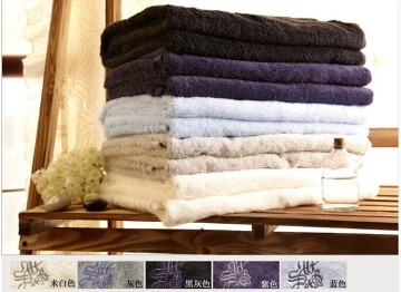 100% cotton solid dyed terry towel with embroidery logo