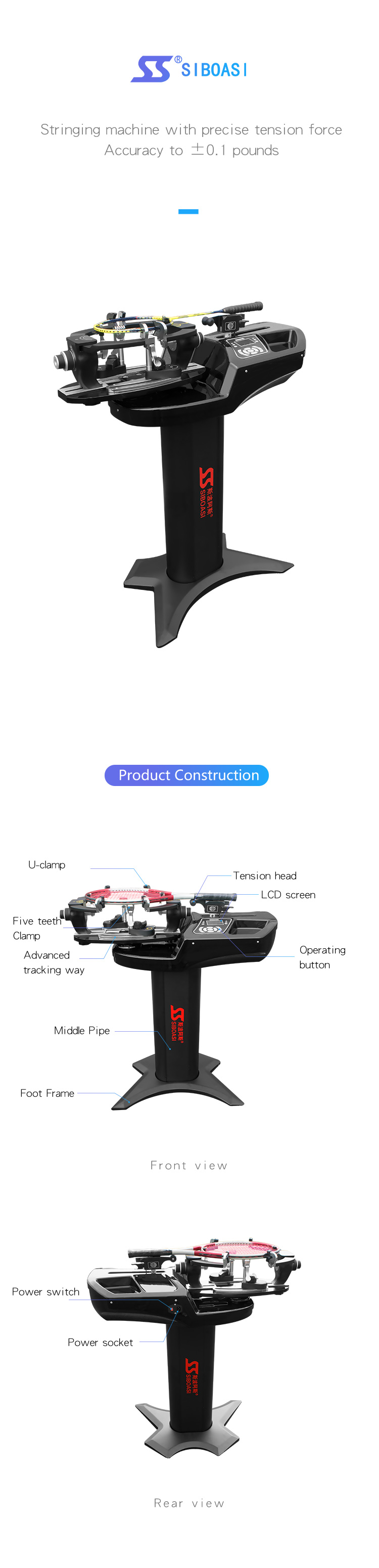 Stiboasi Durevole Design Design Hot Selling Racket Badminton Tennis Stringing Machine Professione Stringer