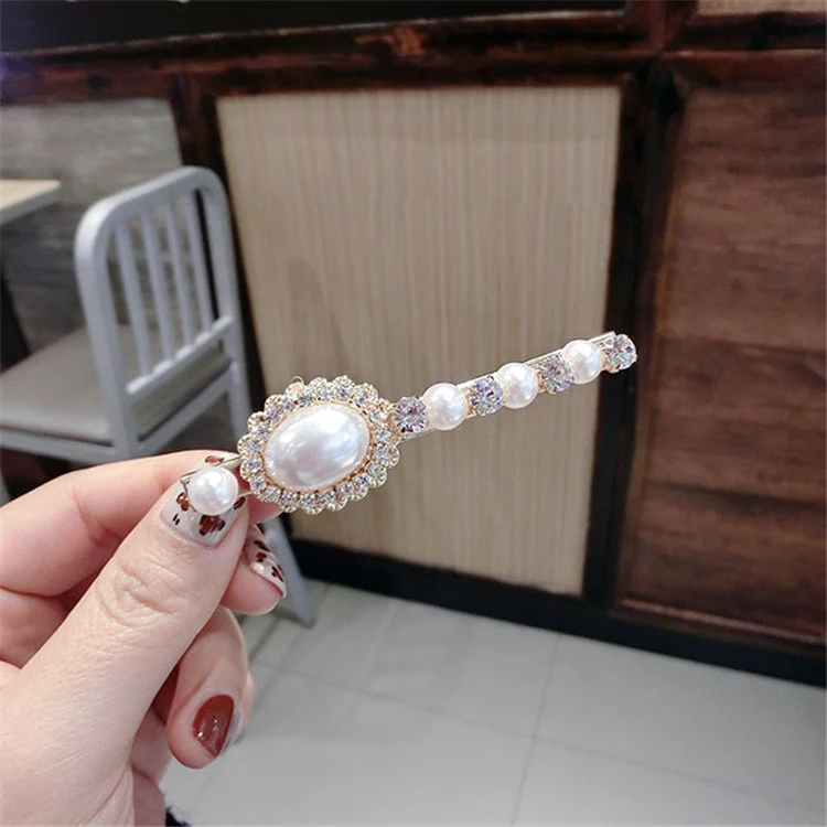 2018 New Wholesale Promotion Gift Girls Customise Fashion Hair Jewellery Accessories Hair Pin Leopard Crystal Flower Pearl Hairclip for Women