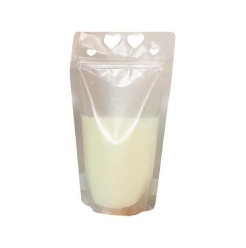 Handheld Frosted Transparent Beverage Pouches with Straws and Hole