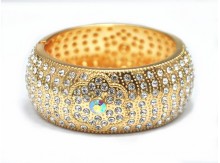 Bangle, Fashion Women Gold Alloy Hinge Crystal Bangle, Bangle Bracelet Jewelry Wholesale PT1555