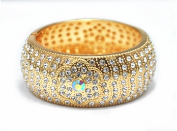 Bangle, Fashion Women Gold Alloy Hinge Crystal Bangle, Bangle Bracelet Jewelry Wholesale PT1555