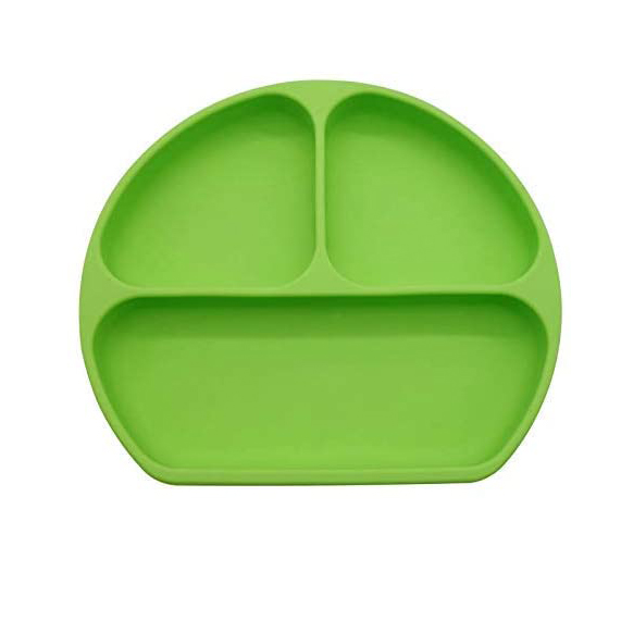 Amazon Hot Sale Kid Non-slip Feeding Bowl Rubber Plates Round Small Silicone Baby Food Plate