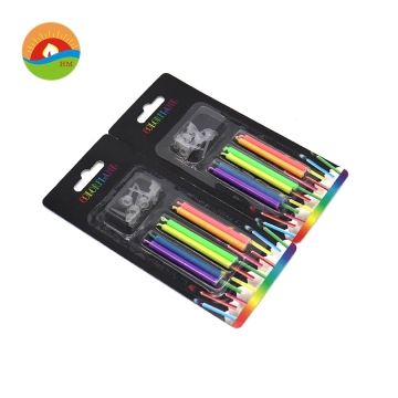 Colourful colored flame birthday candles