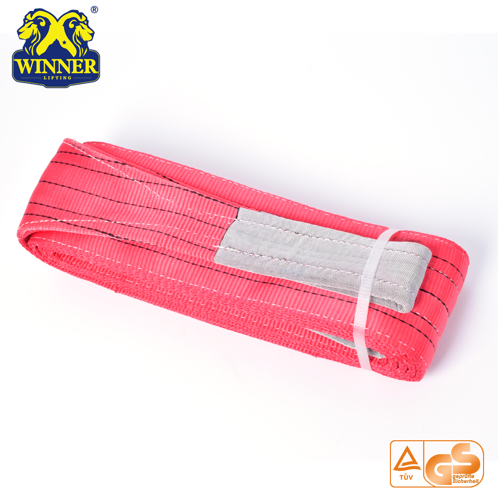 Polyester Flat Eye and Eye Webbing Sling With Capacity Stripe