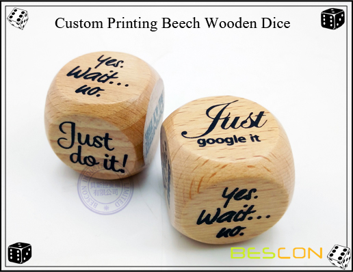 Custom Printing Beech Wooden Dice-2