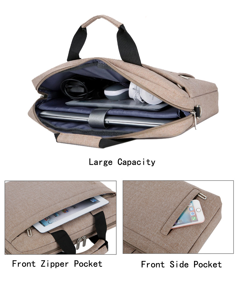 Customized logo laptop shoulder bag men's portable computer bag