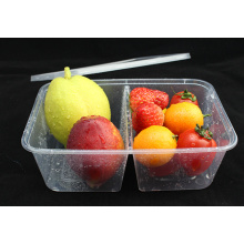 Envase de comida plástico disponible de la microonda de 2 compartimientos para la comida llevarse