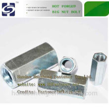 hex joints nuts din6334 carbon steel , Long nuts