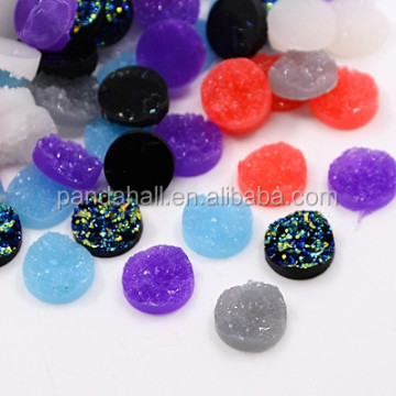 Wholesale Pandahall Druzy Cabochons: 12mm Flat Round Resin Cabochons