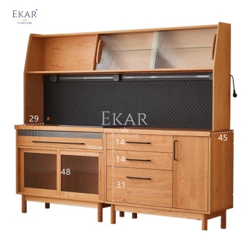 Cherry Wood Multifunctional Sideboard: Dining Room Storage Cabinet