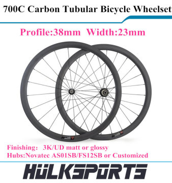 Road bicycle wheel 700c carbon road bike Tubular wheel 38mm carbon Tubular wheel wheelset