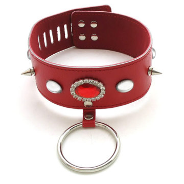 SM Sex Toy Sexy Faux Female Collar With Metal Ring Neck Collar with Metal ring Bondage