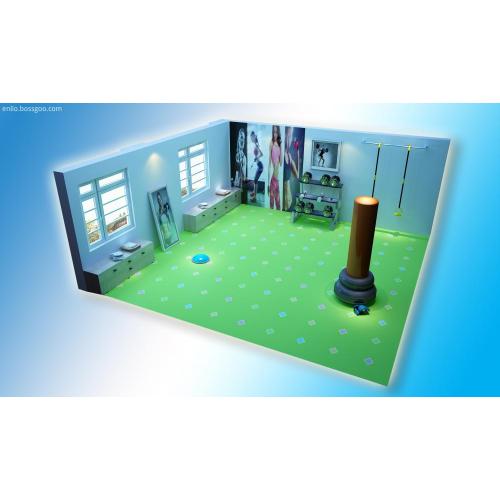 Piso de PVC de impresión 3D para gimnasio