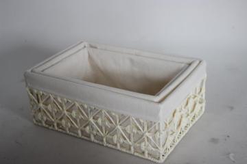 S/3 hand woven hollow paper rope storage  baskets with liner