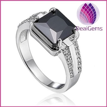 hot sale black zircon copper ring